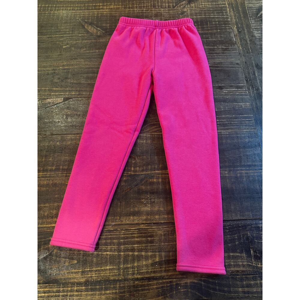 Hot Pink fleece lined leggings sz 7-8